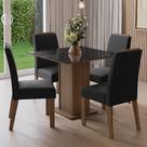 Conjunto Sala de Jantar Tampo de Vidro 4 Cadeiras Sines Madesa