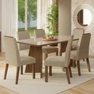 Conjunto Sala de Jantar Tampo de Vidro 6 Cadeiras Amalfi Madesa