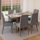 Conjunto Sala de Jantar Tampo de Vidro 6 Cadeiras Azaleia Madesa Conjunto Sala de Jantar Tampo de Vidro 6 Cadeiras Azaleia Madesa