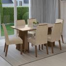 Conjunto Sala De Jantar Tampo De Vidro 6 Cadeiras Rustic/crema/imperial Madrid Madesa Conjunto Sala De Jantar Tampo De Vidro 6 Cadeiras Rustic/crema/imperial Madrid Madesa