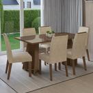 Conjunto Sala De Jantar Tampo De Vidro 6 Cadeiras Rustic/imperial Madrid Madesa Conjunto Sala De Jantar Tampo De Vidro 6 Cadeiras Rustic/imperial Madrid Madesa