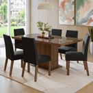 Conjunto Sala de Jantar Tampo de Vidro 6 Cadeiras Rustic/Oxford Alba Madesa