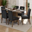 Conjunto Sala de Jantar Tampo de Vidro 6 Cadeiras Rustic/Oxford Dália Madesa