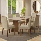 Conjunto Sala de Jantar Tampo de Vidro 6 Cadeiras Siena Madesa
