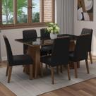 Conjunto Sala de Jantar Tampo de Vidro 6 Cadeiras Sintra Madesa