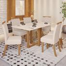 Conjunto Sala de Jantar Tampo MDF 6 Cadeiras Marie