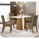 Conjunto Sala de Jantar Tampo MDF Canto Reto 120 Cm 04 Cadeiras Dulce Henn Conjunto Sala de Jantar Tampo MDF Canto Reto 120 Cm 04 Cadeiras Dulce Henn