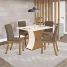 Conjunto Sala de Jantar Tampo MDF Canto Reto 120 Cm 4 Cadeiras Melanie Henn