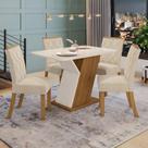 Conjunto Sala De Jantar Tampo Mdf Com Vidro 120cm 4 Cadeiras Conjunto Sala De Jantar Tampo Mdf Com Vidro 120cm 4 Cadeiras