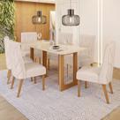 Conjunto Sala de Jantar Tampo Mdf/Vidro 6 Cadeiras Michelle Conjunto Sala de Jantar Tampo Mdf/Vidro 6 Cadeiras Michelle