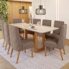 Conjunto Sala de Jantar Tampo Mdf/Vidro 8 Cadeiras Michelle Conjunto Sala de Jantar Tampo Mdf/Vidro 8 Cadeiras Michelle