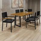 Conjunto Sala de Jantar Tubular 6 Lugares Retangular 160x90 Tampo Mdf Mesa Itália Conjunto Sala de Jantar Tubular 6 Lugares Retangular 160x90 Tampo Mdf Mesa Itália