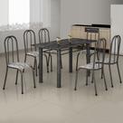 Conjunto Sala de Jantar Uai Móveis Mesa Atalaia 081 140x75 6 Cadeiras Atalaia