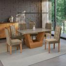 Conjunto Sala De Jantar Verbana Kappesberg 6 Cadeiras Veludo Bege