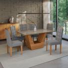 Conjunto Sala De Jantar Verbana Kappesberg 6 Cadeiras Veludo Titanio Conjunto Sala De Jantar Verbana Kappesberg 6 Cadeiras Veludo Titanio