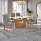 Conjunto Sala De Jantar Verbana Kappesberg 6 Cadeiras Veludo Titanio Conjunto Sala De Jantar Verbana Kappesberg 6 Cadeiras Veludo Titanio