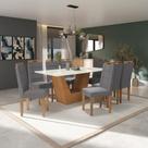 Conjunto Sala De Jantar Verbana Kappesberg 8 Cadeiras Veludo Titanio Conjunto Sala De Jantar Verbana Kappesberg 8 Cadeiras Veludo Titanio