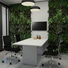 Conjunto Sala de Reunião Mesa 1,80m Cinza Painel para TV F5