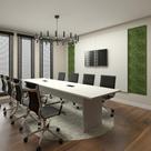 Conjunto Sala de Reunião Mesa 3,20m Painel para TV Cinza F5
