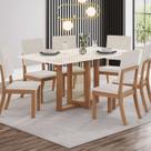 Conjunto Sala Jantar Canto Reto com Vidro 6 Cadeira Kelly Espresso Móveis
