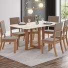 Conjunto Sala Jantar Canto Reto com Vidro 6 Cadeira Kelly Espresso Móveis Conjunto Sala Jantar Canto Reto com Vidro 6 Cadeira Kelly Espresso Móveis
