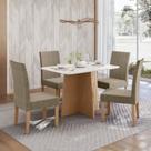 Conjunto Sala Jantar Isa 90cm Vidro 4 Cadeiras Elegance