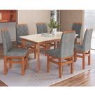 Conjunto Sala Jantar Mesa 160cm Tampo Vidro 6 Cadeiras Joli 160/19 Móveis Zamarchi