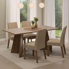 Conjunto Sala Jantar Mesa Madeira 4 Cadeiras Madesa