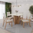 Conjunto Sala Jantar Mesa Vértice 90cm Canto Reto com Vidro 4 Cadeiras Milla Conjunto Sala Jantar Mesa Vértice 90cm Canto Reto com Vidro 4 Cadeiras Milla
