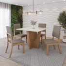 Conjunto Sala Jantar Mesa Vértice 90cm Canto Reto com Vidro 4 Cadeiras Milla Conjunto Sala Jantar Mesa Vértice 90cm Canto Reto com Vidro 4 Cadeiras Milla