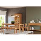 Conjunto Sala Jantar Nature: Cristaleira, Aparador, Mesa, Banco e Cadeiras Madeira Pinus Rústico Claro
