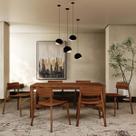 Conjunto Sala Jantar Nature: Mesa com 6 Cadeiras Madeira Pinus Rústico Escuro