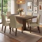 Conjunto Sala Jantar Tampo Vidro 6 Cadeiras Dinan Madesa Conjunto Sala Jantar Tampo Vidro 6 Cadeiras Dinan Madesa