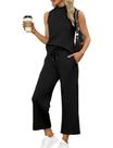 Conjunto SAMPEEL de 2 Peças para Mulheres - Lounge Verão Preto
