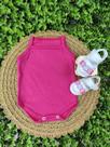 Conjunto Sandália Com Body Alcinha Bebe Liso Pink Verão Praia