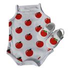Conjunto Sandália Com Body Alcinha Fruta Bebe Menina Roupa Verão Estampado Mesversário