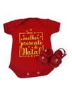 Conjunto Sandália Com Body Desenho Feliz Natal Bebe Roupa Verão Estampado Mesversário