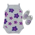 Conjunto Sandalia Flor Com Body Alcinha Bebe Menina Roupa Verão Estampado 100% Suedine Conjunto Sandalia Flor Com Body Alcinha Bebe Menina Roupa Verão Estampado 100% Suedine