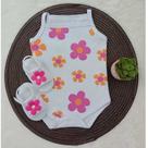 Conjunto Sandalia Flor Com Body Alcinha Bebe Menina Roupa Verão Estampado 100% Suedine