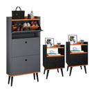 Conjunto Sapateira Vertical 3 Gavetas Basculantes Organizadoras Dark e Kit 2 Mesinhas Canto Quarto Modernas Nicho Decorativo Dream RPM Conjunto Sapateira Vertical 3 Gavetas Basculantes Organizadoras Dark e Kit 2 Mesinhas Canto Quarto Modernas Nicho Decorativo Dream RPM