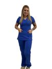 Conjunto Scrub Pijama Cirúrgico Verona Azul Bic Toque geladinho