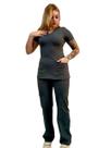 Conjunto Scrub Pijama Cirúrgico Verona Grafite/Chumbo Toque geladinho