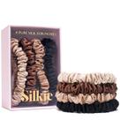 Conjunto Scrunchies Silkie x4 100% seda de amora pura com bolsa Conjunto Scrunchies Silkie x4 100% seda de amora pura com bolsa
