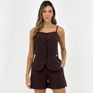 Conjunto Secia Blusa Alça e Shorts em Tecido Feminino Conjunto Secia Blusa Alça e Shorts em Tecido Feminino