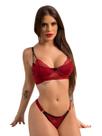 Conjunto sem Bojo com Elástico Feito em Tule e Renda