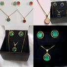 Conjunto Semijoia Com Corrente E Brincos Varias Cores