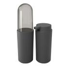 Conjunto Serene Porta Escova com tampa e Porta Sabonete 2pçs Cinza Chumbo Coza