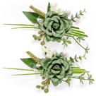 Conjunto Serwalin de 2 flores artificiais verdes 18x12 cm