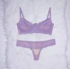 Conjunto Sexy Lingerie Tule Renda Sutiã Sem Bojo e Calcinha