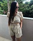 Conjunto short com cropped com tiras para amarraçao tanho p
